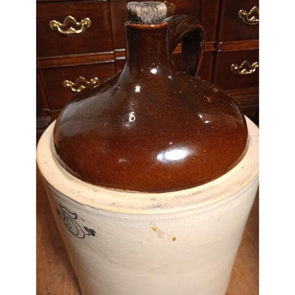 Vintage #5 Western Stoneware Monmouth Illinois Jug Circa - 1920s - 1930s - Picture 10 of 12